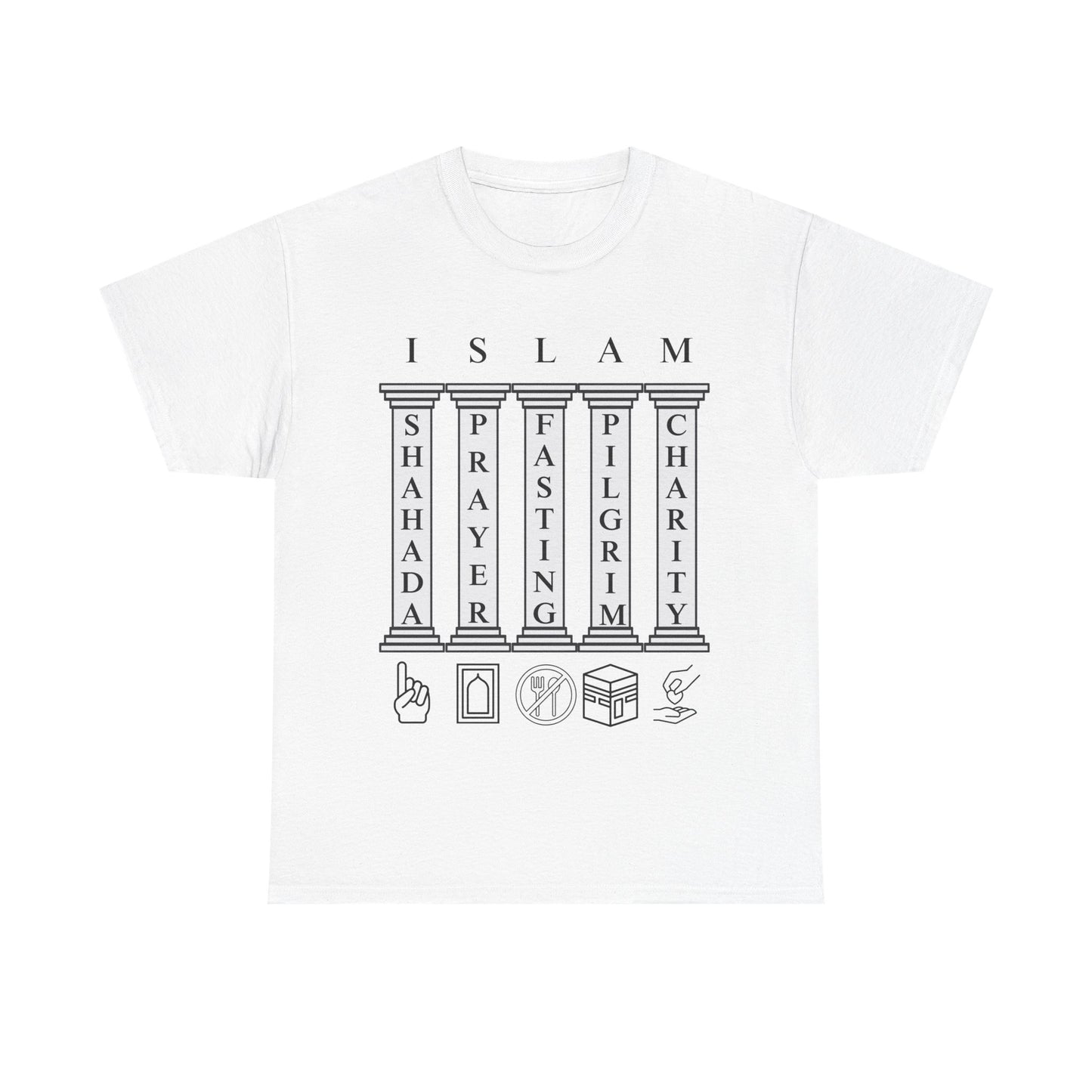 Islamic T-Shirt, 5 Pillars of Islam, Adults & Teens