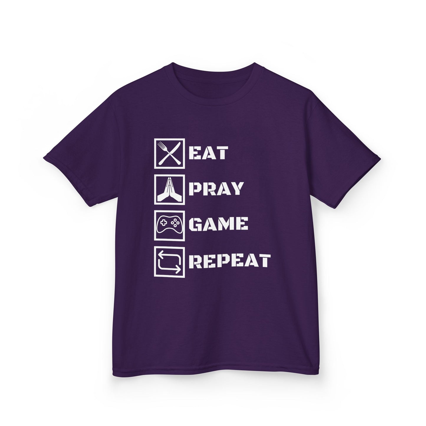 Eat Pray Game Repeat - Kids Tee
