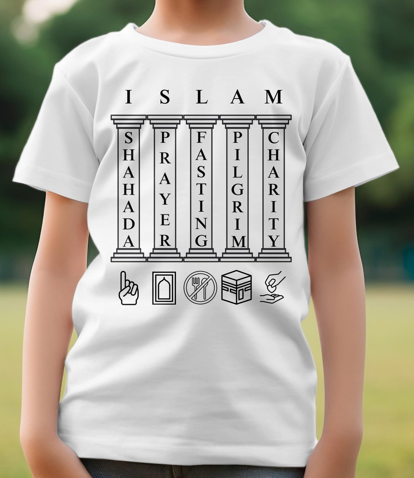 Kids Islamic T-Shirt, 5 Pillars of Islam, Kids Tee, Muslim