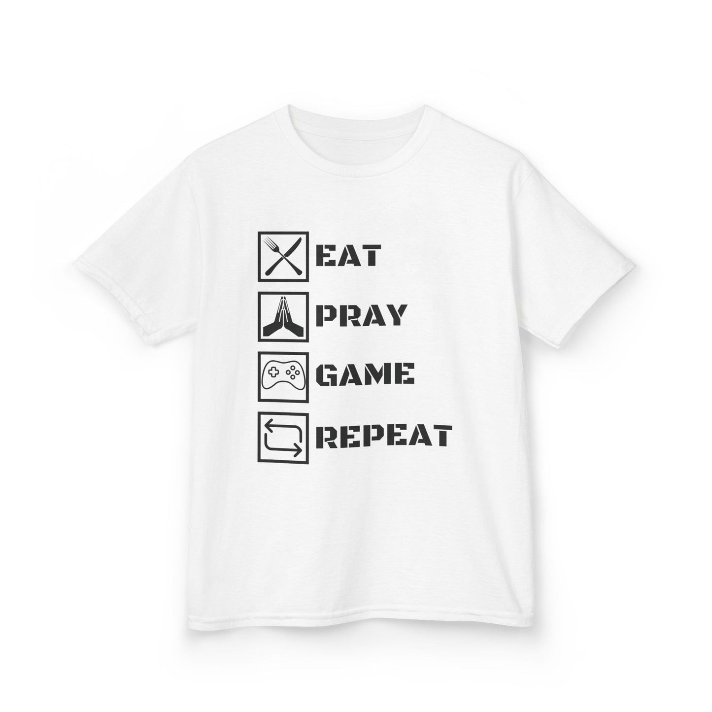 Eat Pray Game Repeat - Kids Tee