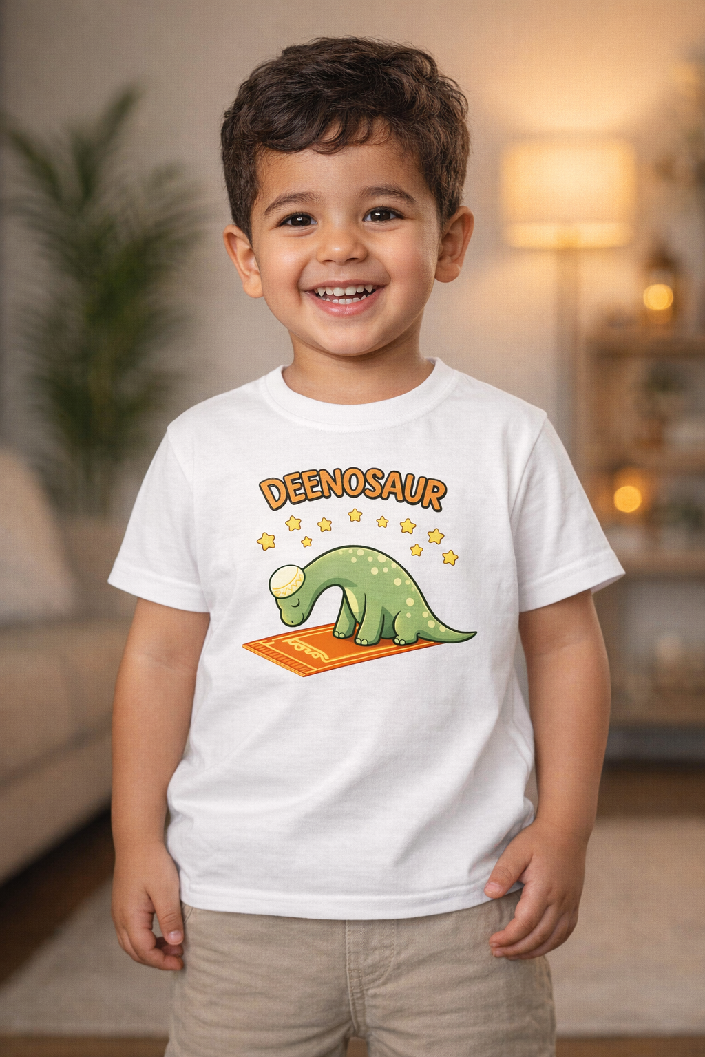 Deenosaur Kids T-Shirt – Cute Praying Dinosaur Islamic Tee