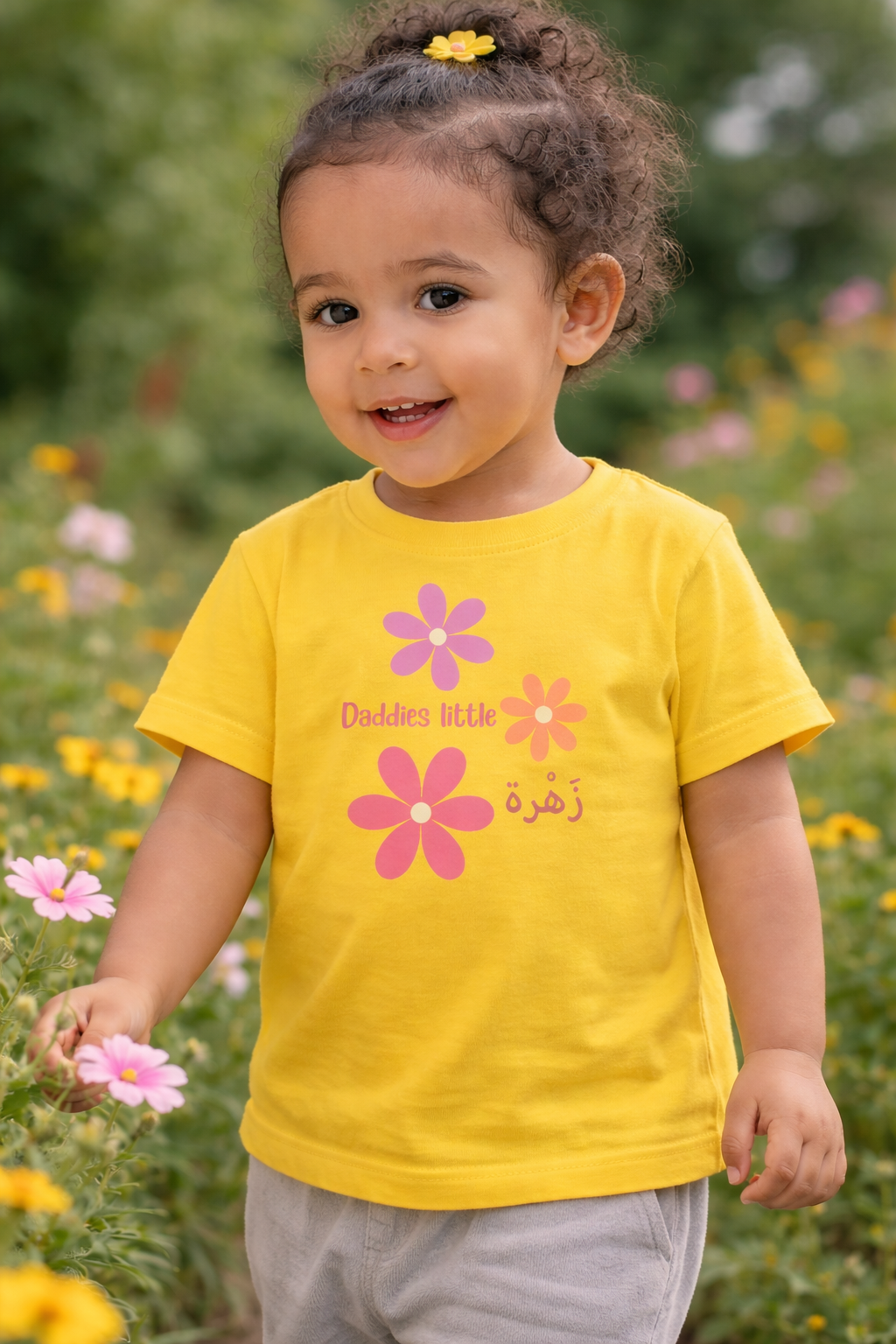 Daddies little flower Toddler Tee, Arabic, Muslim kids, Girl, T-Shirt