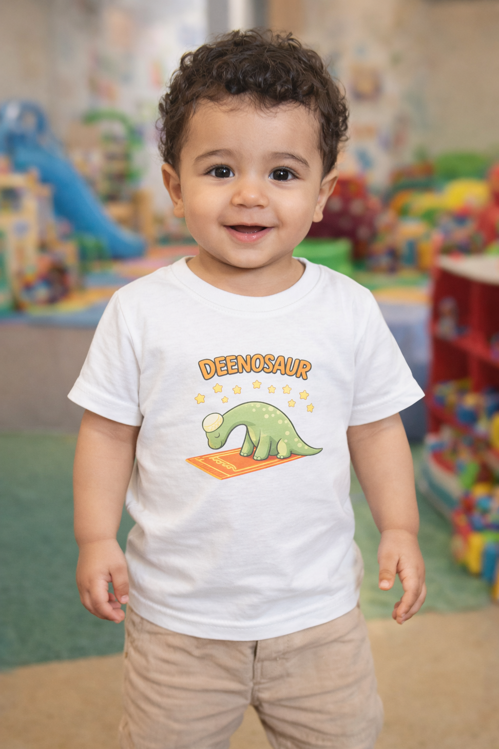 Deenosaur Toddler T-Shirt – Cute Praying Dinosaur Islamic Tee