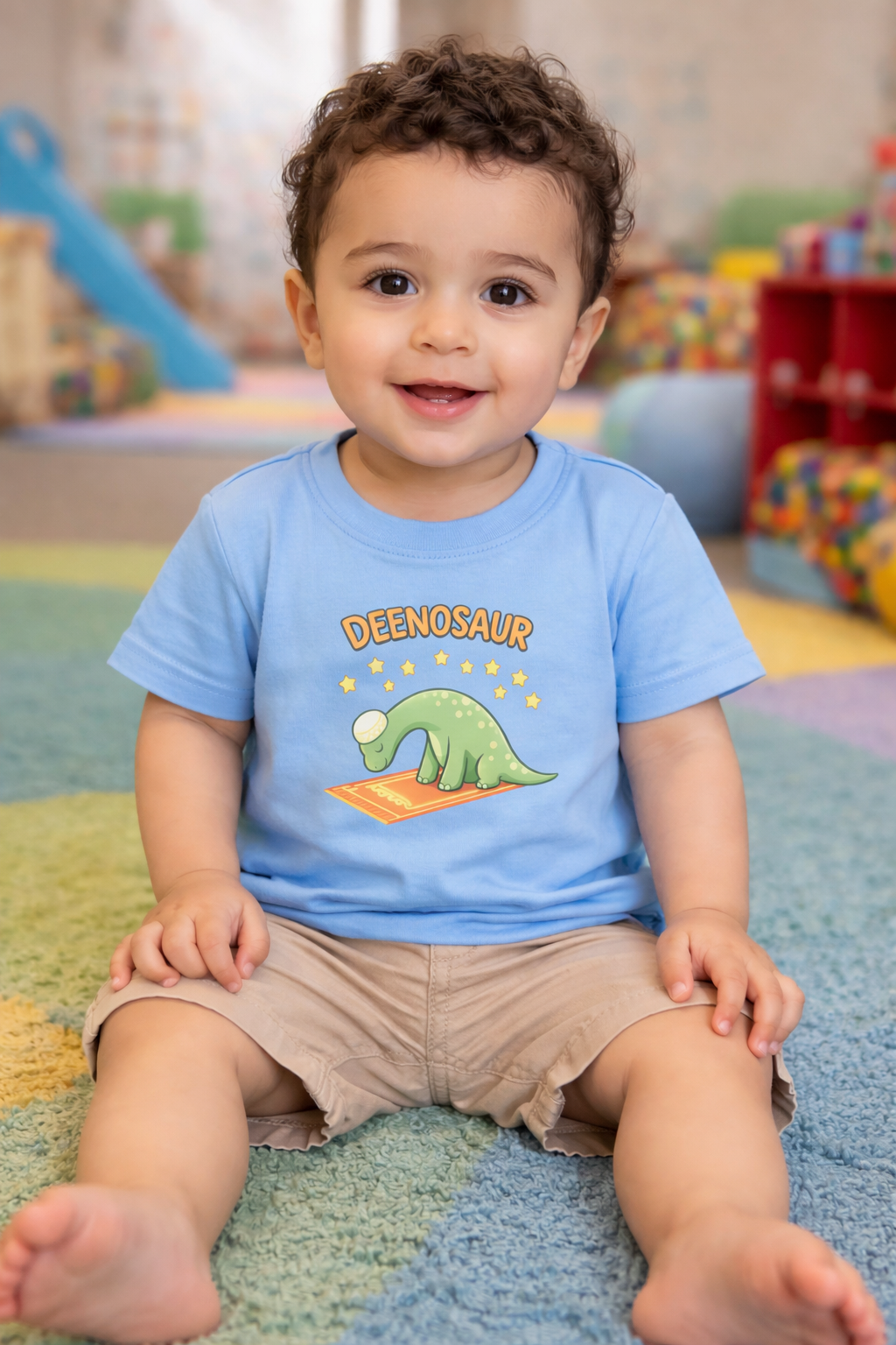 Deenosaur Toddler T-Shirt – Cute Praying Dinosaur Islamic Tee