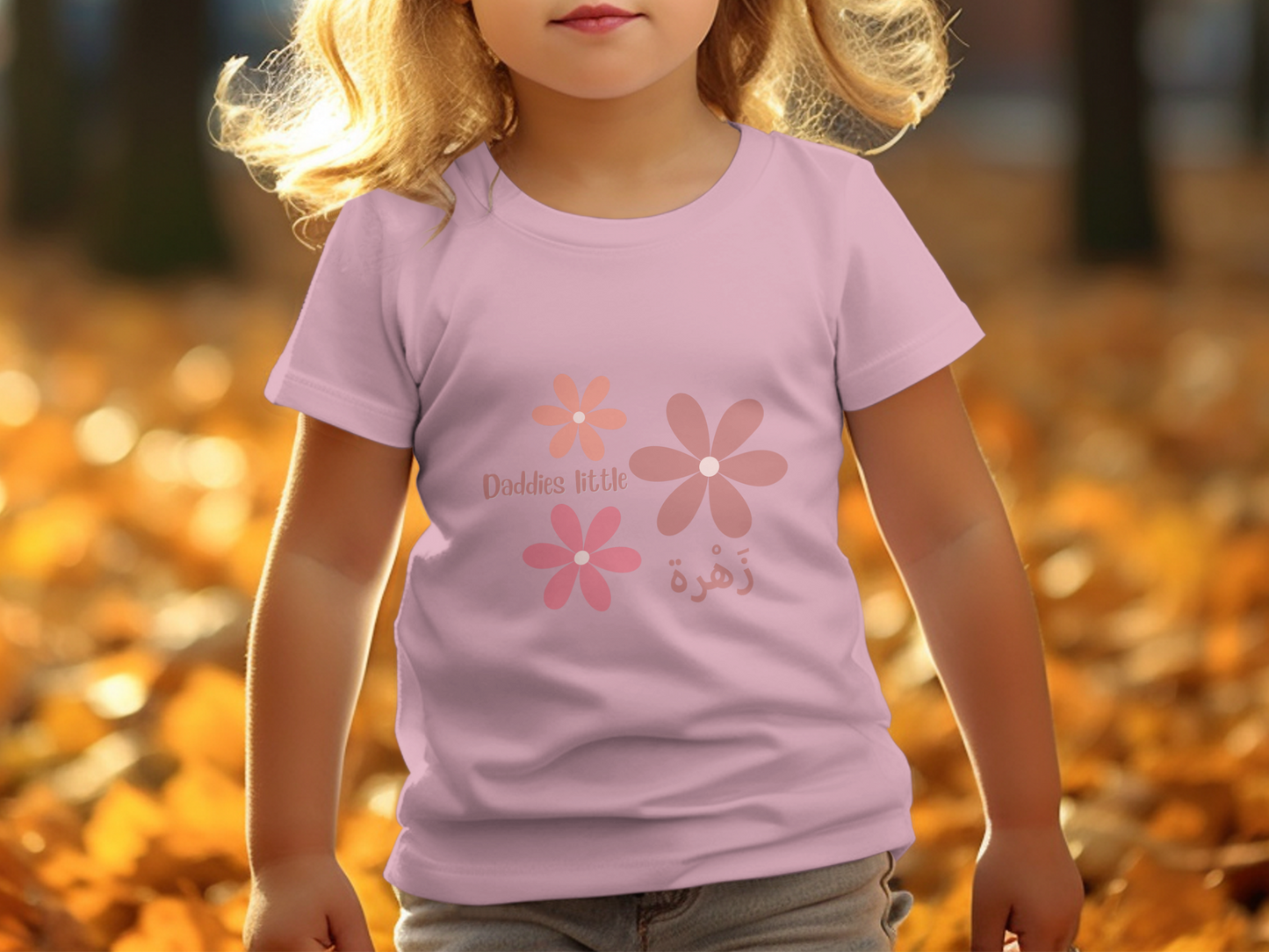 Daddies little flower Toddler Tee, Arabic, Muslim kids, Girl, T-Shirt